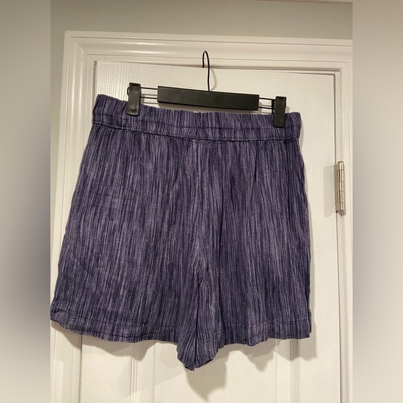 NWT Time & Tru Size XXL Blue Linen Blend Comfy Pull On Drawstring Shorts Pockets - Picture 10 of 16